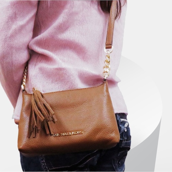 Michael Kors Leather Carmel Crossbody Bag NWOT - Picture 2 of 8